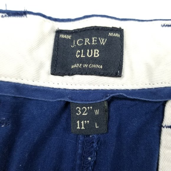 J. Crew Club Shorts Size 32 Flat Front in Navy 11" Length Preppy Casual - Picture 3 of 7